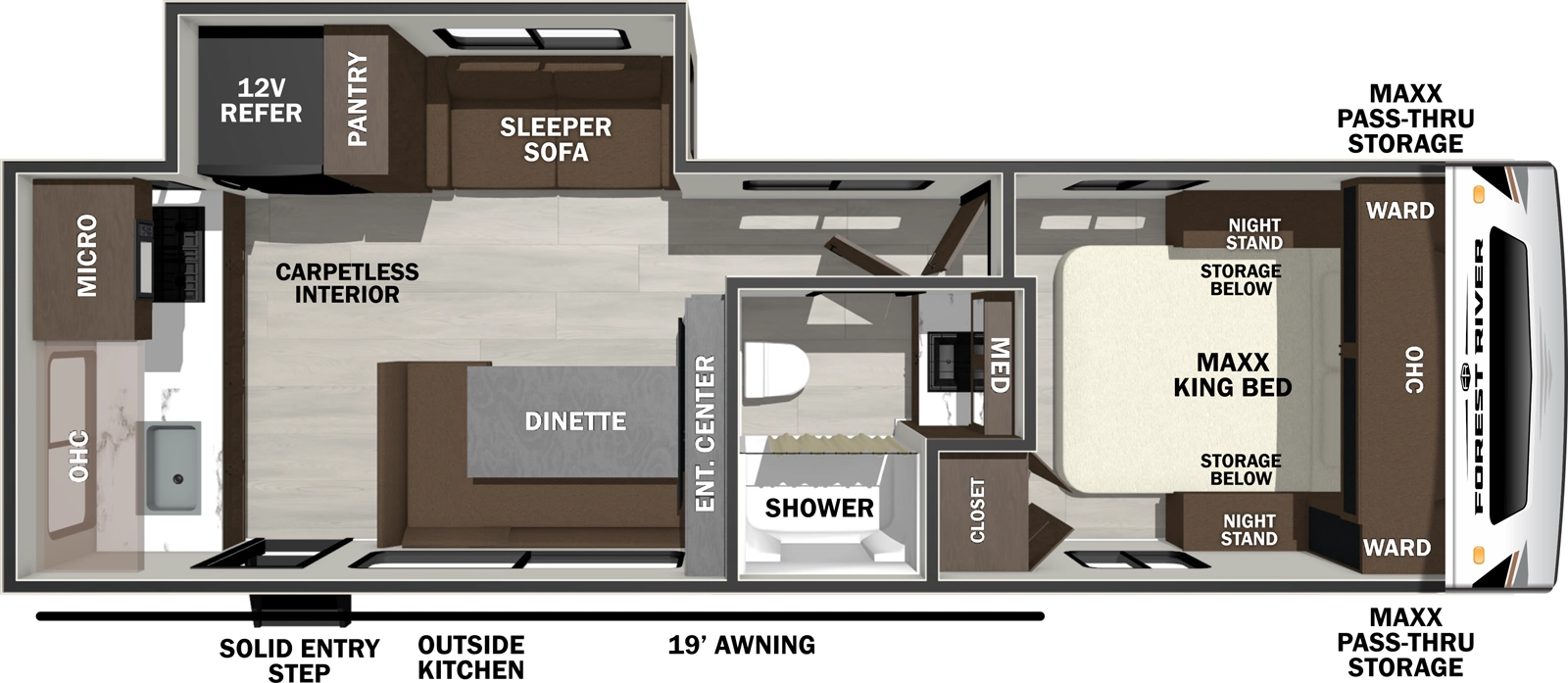 Wildcat Travel Trailers 249RKX Floorplan
